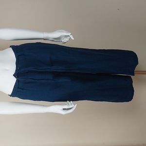 Liz Claiborne Cotton & Linen Blend Cropped Pants Coastal Gramma